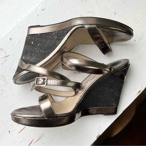 Jimmy Choo Metallic Napa Bronze Wedges Size 39